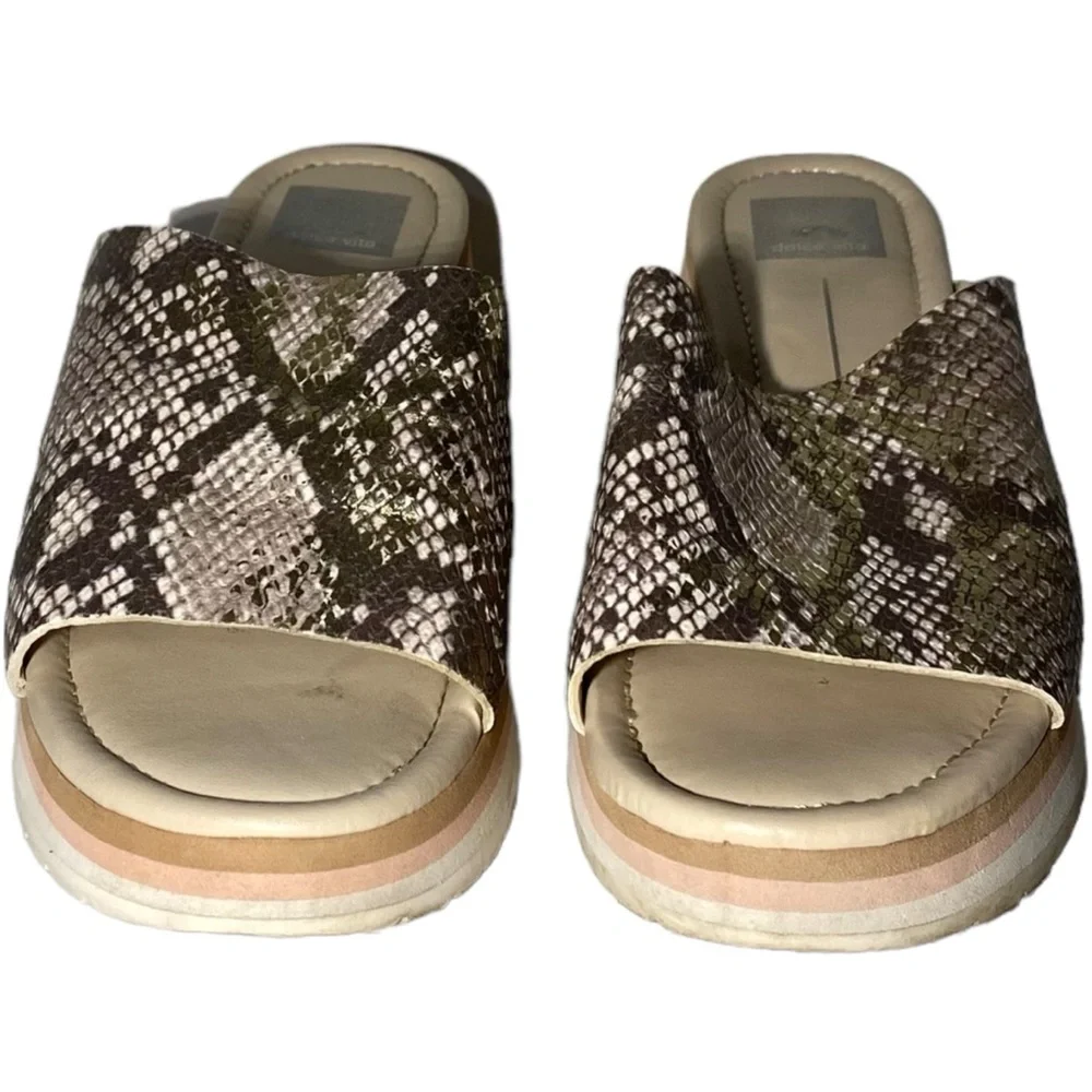 Dolce Vita Women’s‎ Size 8 Milo Wedge Sandals Snake Print Colorblock